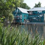 دیوار نگاره ای خاص در ساحل که با بازتاب در آب رودخانه، واقعیت می‌یابد: دنیای شناور+ تصاویر